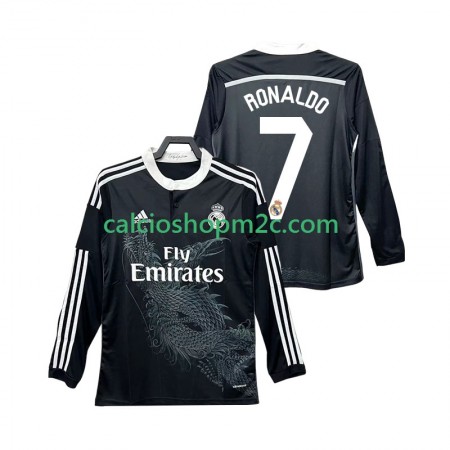 Real Madrid Cristiano Ronaldo 7 2014 2015 Retro Maglia Terza Manica Lunga
